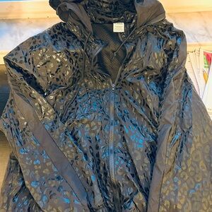 PINK Victoria's Secret Leopard Black Windbreaker